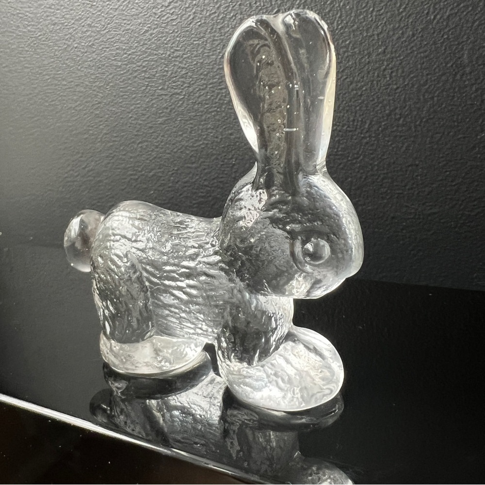 Kosta Boda Zoo Series Rabbit Crystal Glass Bunny Figurine Bertil Vallien MCM